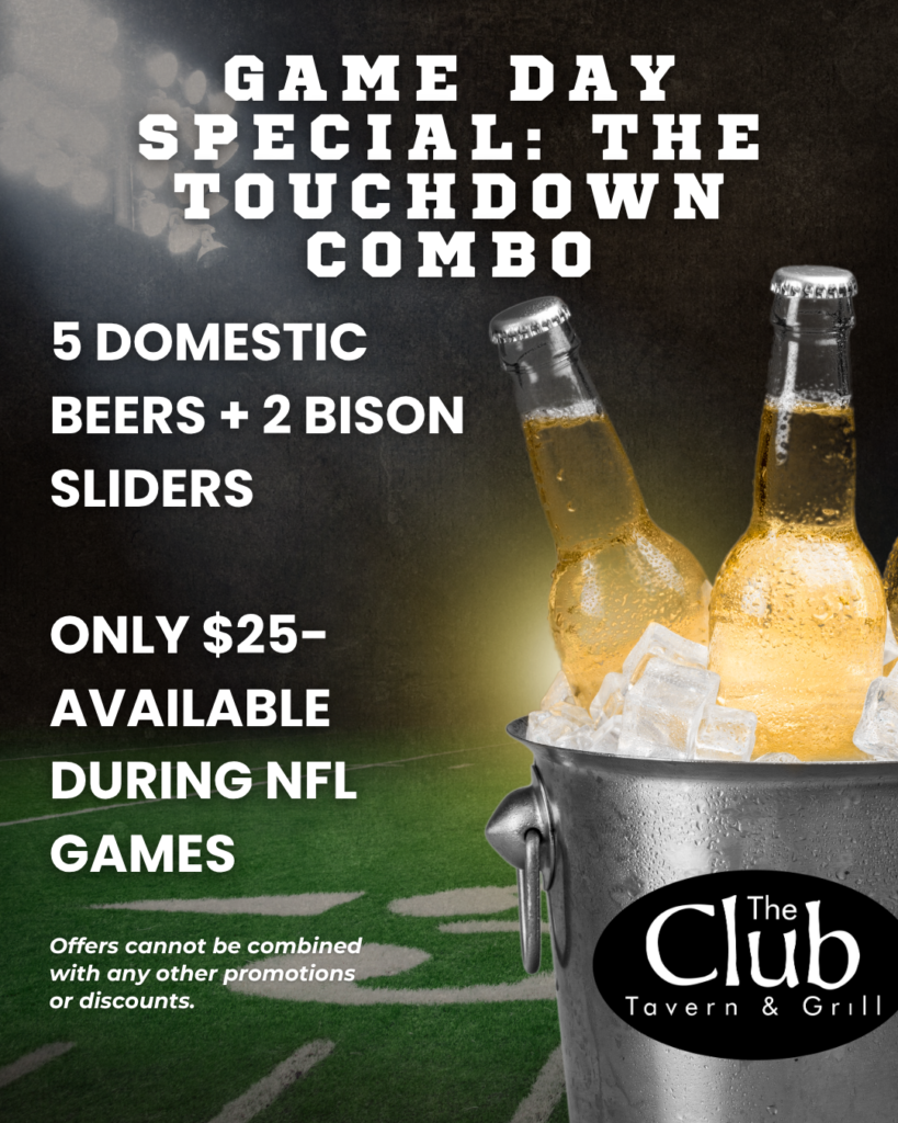 Game day beer and sliders at the Club Tavern & Grill in Bozeman MT.